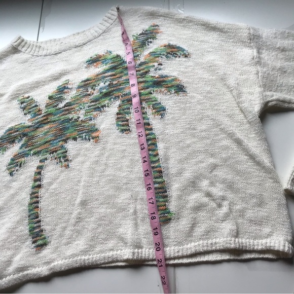 LOU & GREY Women’s Knitted Cropped Sweater Palm Print Size L - Picture 11 of 12